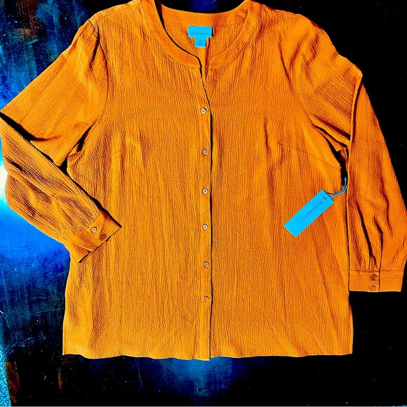 NWT Liz Claiborne Button Down Dress Blouse; Sz XL - Picture 1 of 6